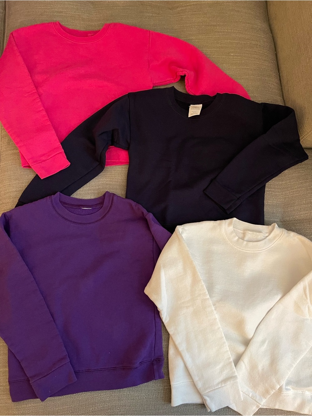 Hanes Kids Sweatshirt Bundle in Hot Pink, Black, Purple & White